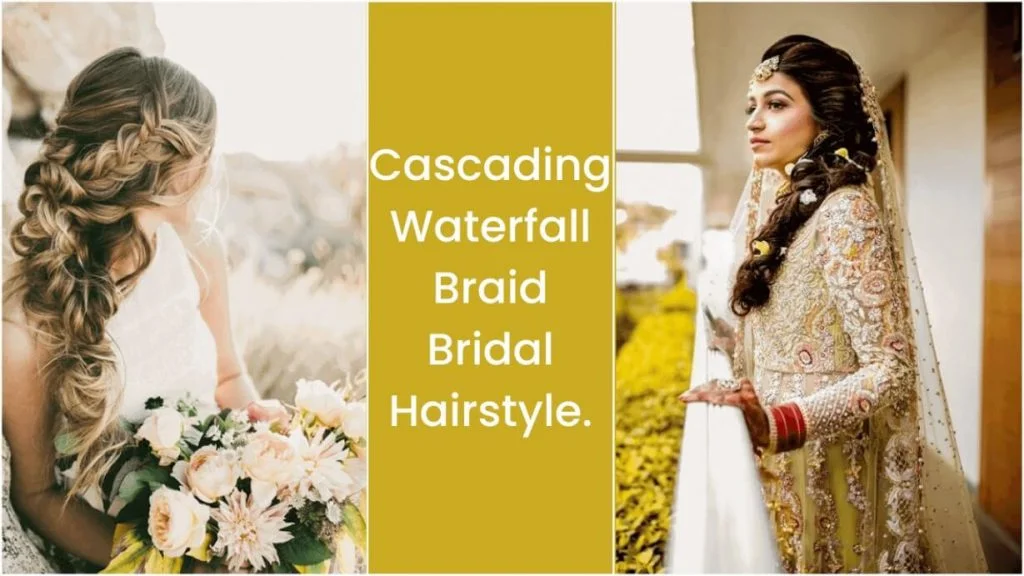 Best 7 Evergreen Indian Bridal Hairstyles 9 Cascading Waterfall Braid Bridal Hairstyle.