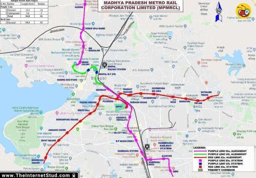 Bhopal Metro Map - Route, Stations, Cost, Completion Date