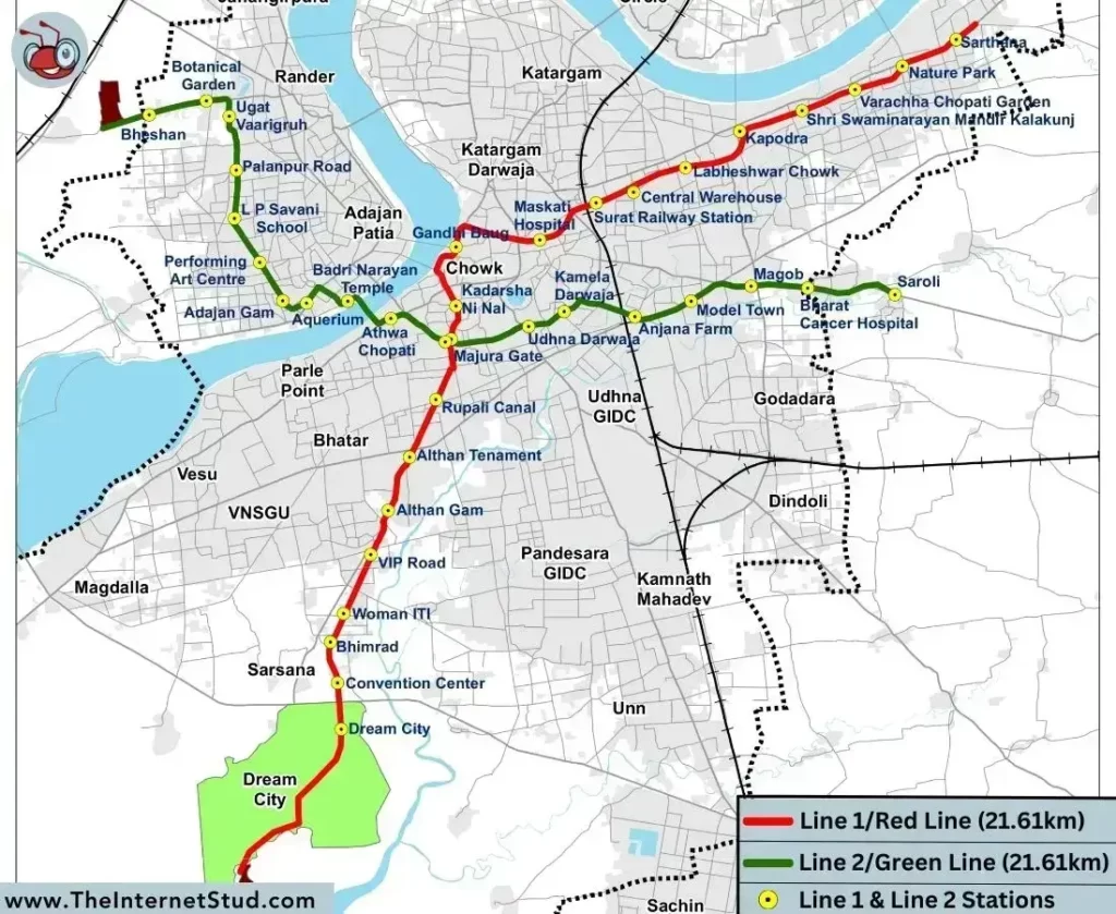 Surat Metro Map, Route, Station List, Construction Update, & Everything