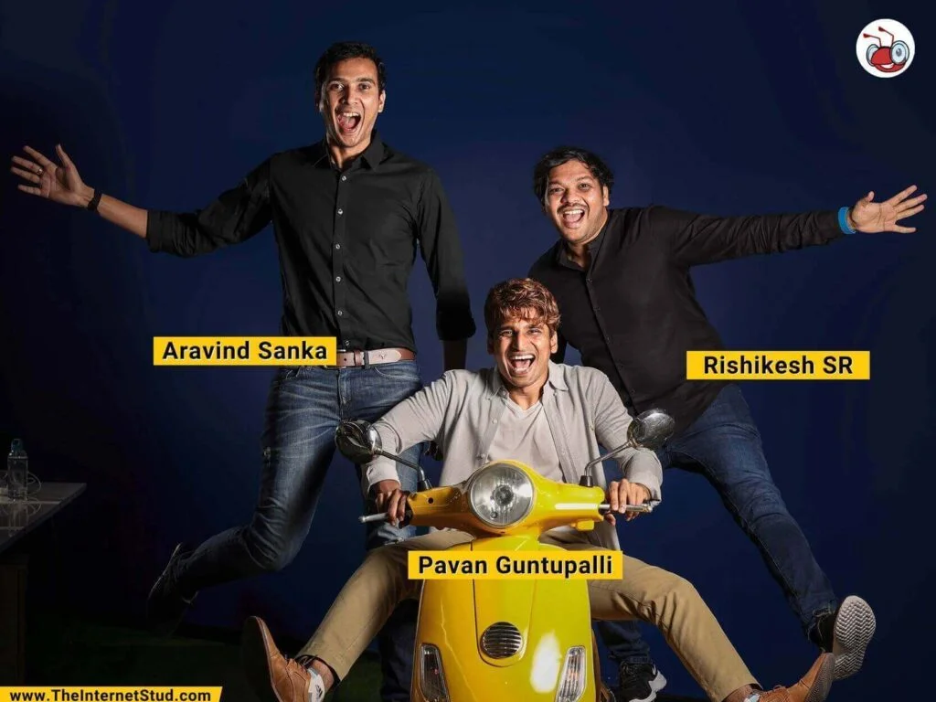 Aravind Sanka Biography - Rapido Founder's Success Story 4 Aravind Sanka Rapido Co-Founders - Rishikesh SR and Pavan Guntupalli