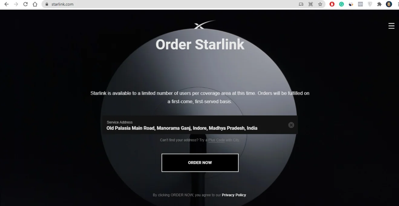 Elon Musk's Starlink Internet In India? What is it? How to pre-book? Price? 10 Starlink Registration step 1
